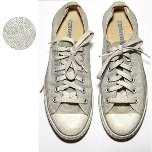 Converse Silver Fabric Shimmer Chucks; Converse Sz 6/Womens Sz 8